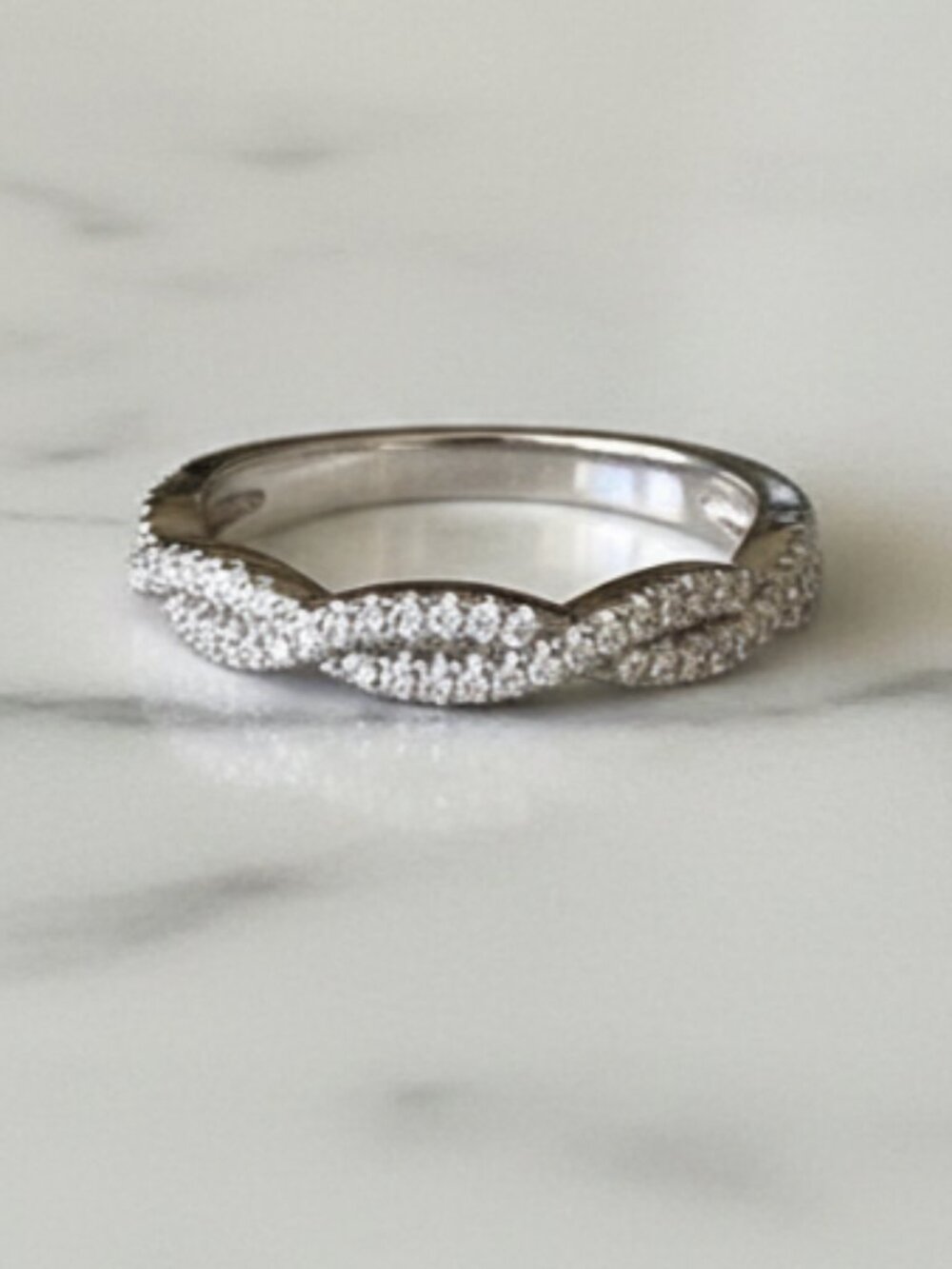 14K WG Wedding Band